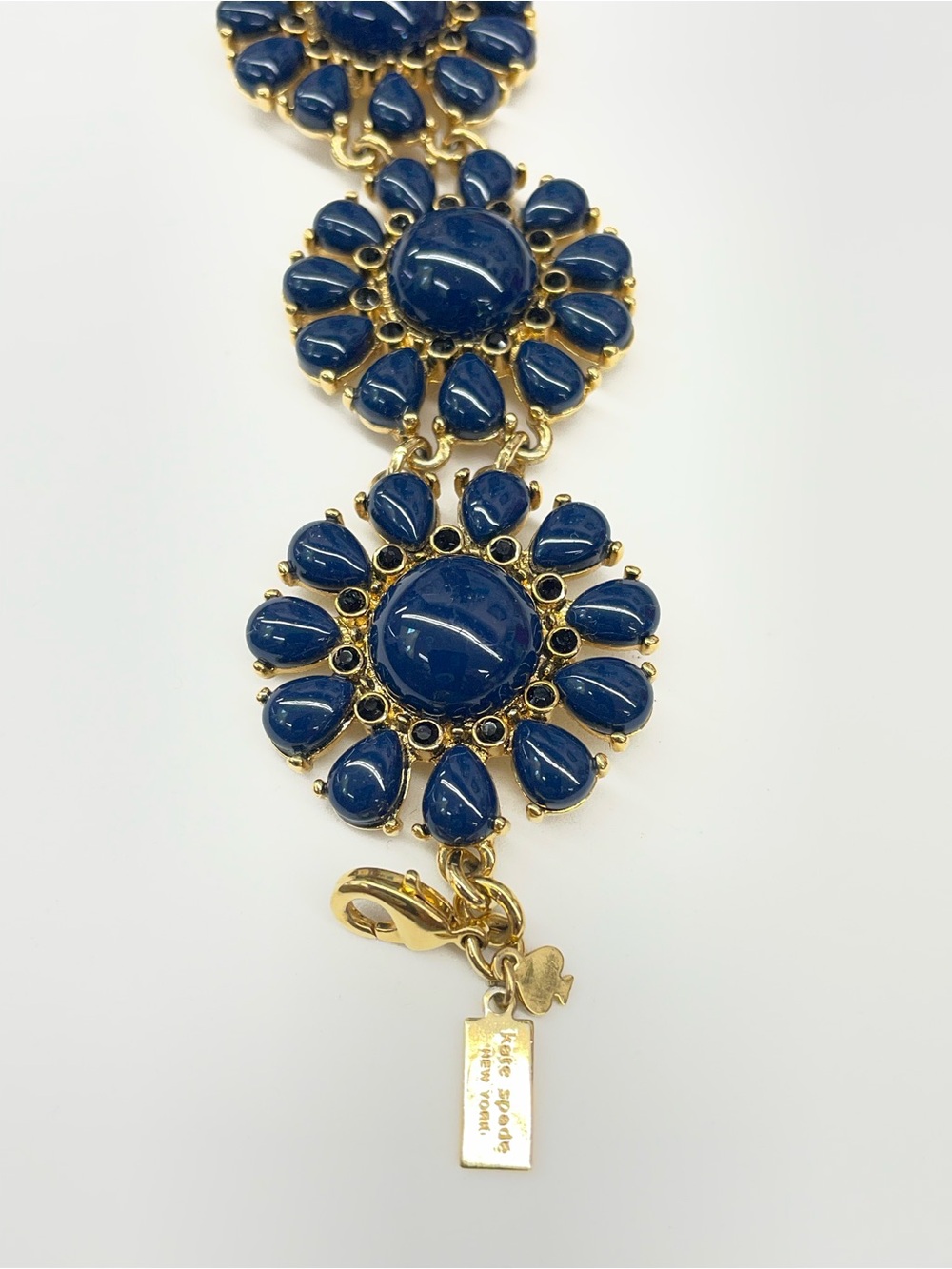 kate spade Gold and Navy Floral Link Bracelet - Picture 6 of 7